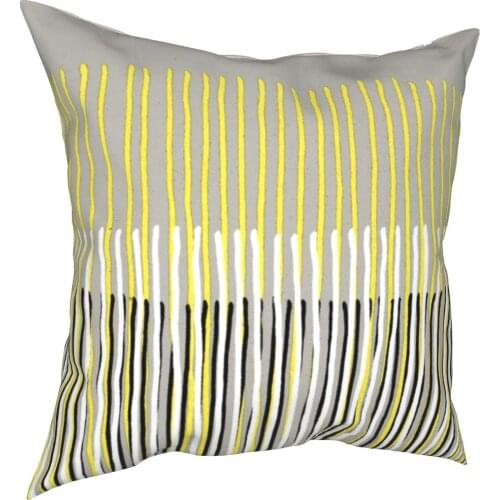 Nordic Style Yellow Rising Abstract Stripes Pillowcase Printing Polyester Cushion Cover Decoration Pillow Case Cover Home