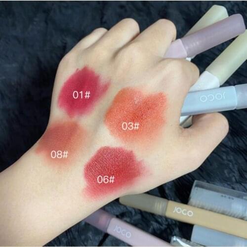 1pc Lip Gloss Mini Square Strip Matte Velvet Air Lip Glaze Is Not Easy To Fade Non-stick Cup Portable Lipstick Liquid Lip Mud