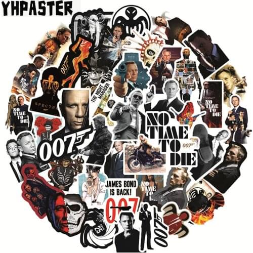 10/30/50Pcs 007:No Time to Die Hot Movie Stickers For Motorcycle Laptop Luggage Motorcycle Skateboard PVC Waterproof Stationery