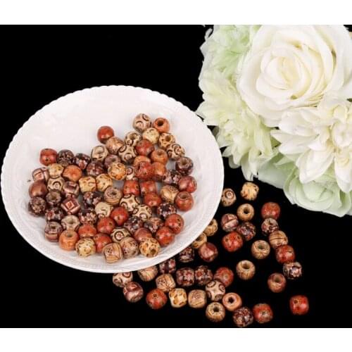 100 pcs Wood Round Spacers Loose Beads Necklace Bracelets Charms DIY Craft