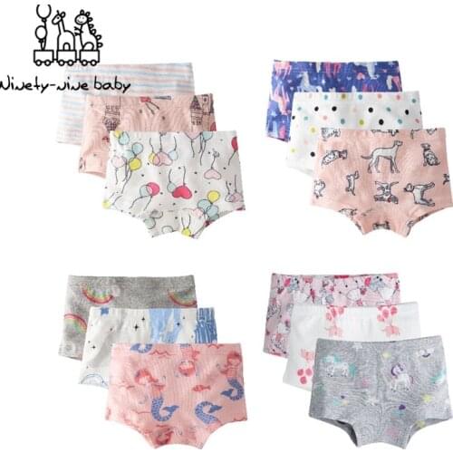 Kids Cotton Panties New Fashion Female Children Breathable Underwear Girl Lovely Cartoon Underpanties Children Clothing 3Pcs