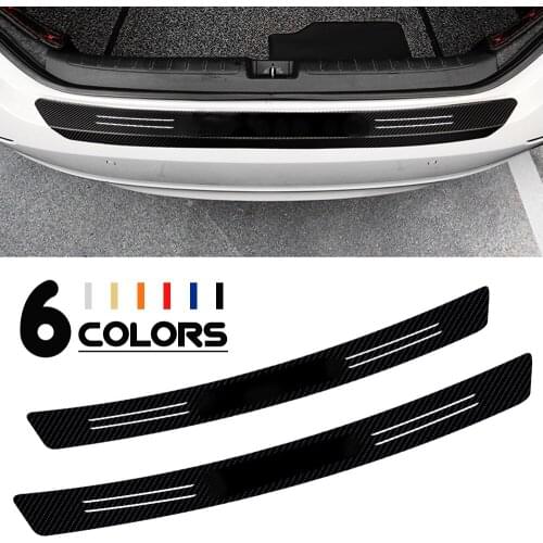 3d carbon fiber trunk rear guard plate sticker car rear bumper protection sticker strip for kia k2 k3 k5 k9 sorento sportage r