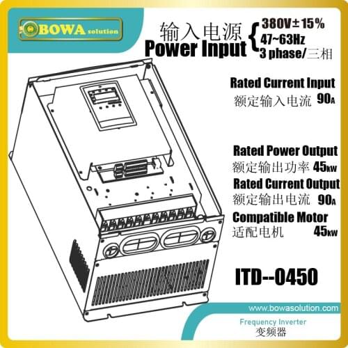45kw frequency inverter changes output voltage frequency & magnitude to vary the speed, power and torque to meet load conditions