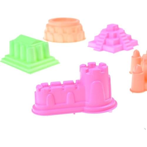 6Pcs/Set Castle Sand Clay Mold Portable Baby Children Kids Educational Mould Toys Building Sights Sandcastle Beach Sand Toys