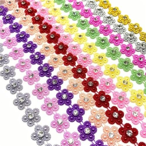 1Yards Rhinestone Chain Pearl Jewelry Chain Sew On Trims Wedding Dress Costume Applique Jewelry Making DIY Accessories