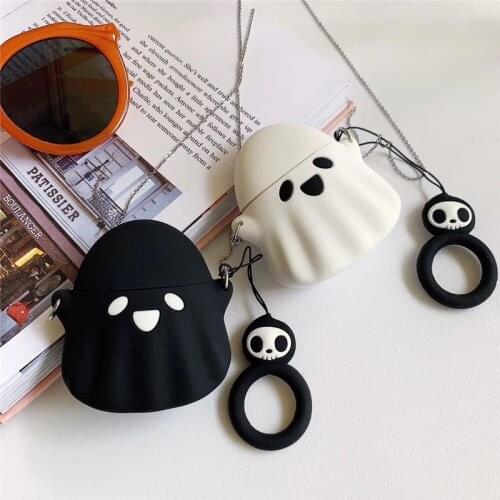 Case for AirPods Cartoon Ghost Earphone Case for Air Pods 2 Cute Accessories for Airpods Pro Protect Cover Keychain 3D Luminous