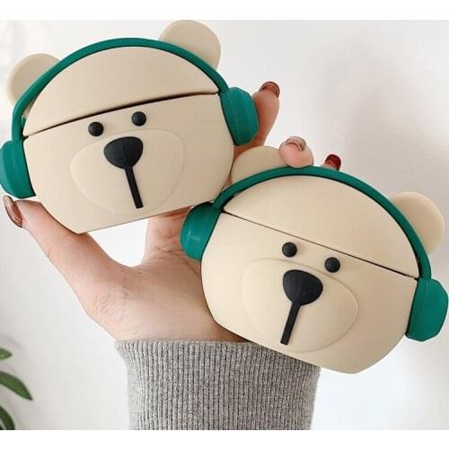 Case for Apple AirPods Pro Cute Cartoon Bear Wireless Earphone Protective Shell Accessory Earphones Case for AirPods 12
