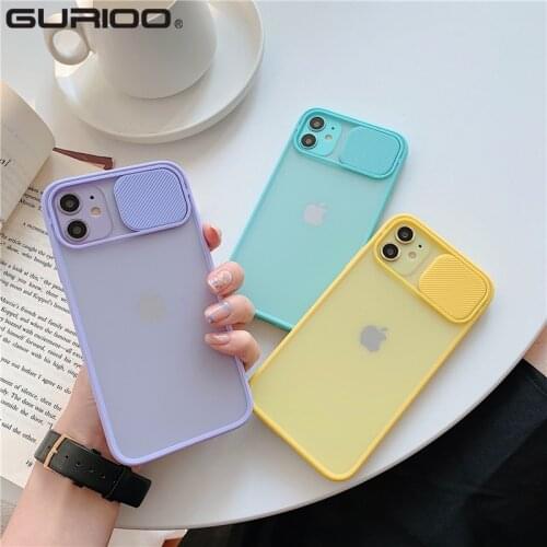 Matte Slide Camera Lens Protection Case For iPhone SE 2020 6 6S 7 8 Plus 11 Pro Max XR X XS Max Transparent Silicone Back Cover