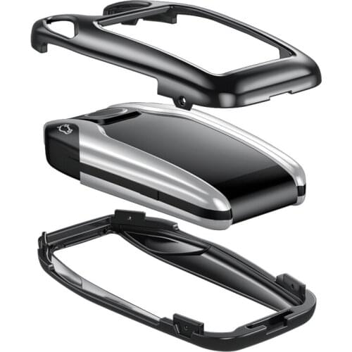 For BMW X5 X7 730 740 Aluminum Alloy Car Key Case Cover Black Silver Auto Key Shell Protective Cover Car Keychain Key Holder