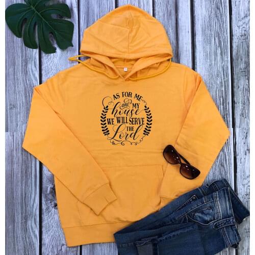 As for me and my house we will serve the lord hoodies women fashion pure cotton casual Christian Bible baptism pullovers tops