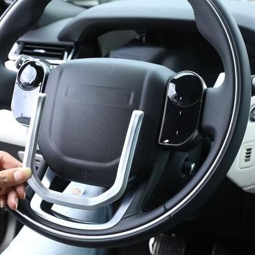 ABS Matt Silver Steering Wheel Sequins Trim For Landrover Range Rover Velar 2017 Car Accessories Parts