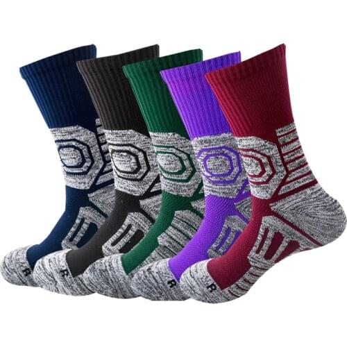 Men Basketball Running Socks Breathable Comfortable Cushioned Thick Towel Thermal Crew Sock Outdoor Sport Fitness