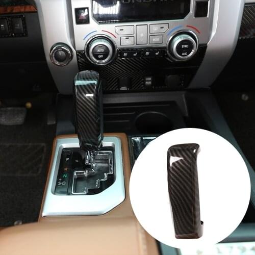 Car Styling 1 Pcs ABS Carbon Fiber Pattern Console Gear Shift Head Cover Trim Auto Parts Interior for Toyota Tundra 2014-2021