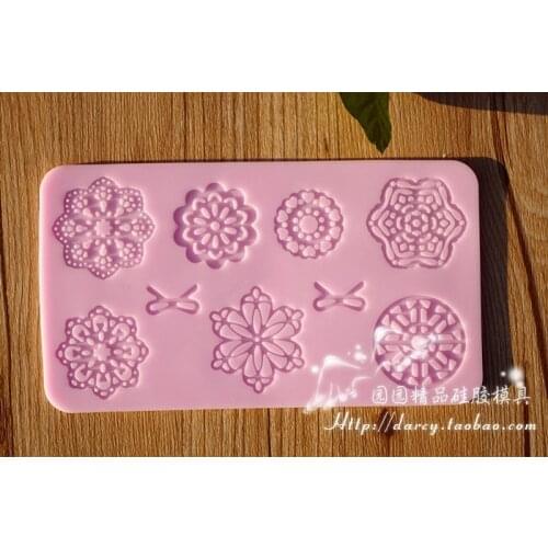 L015 Flower Lace mold Silicone Fondant Mold Gum Paste Cake Decorating cake topper Mould