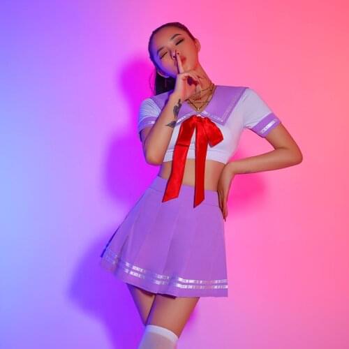 JK Uniform Girls Nightclub Bar Dj Ds Clothes Cosplay Costume Jazz Dancing Clothes Gogo Pole Dance Stage Clothing Suit YS1212