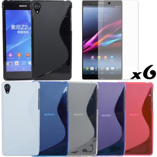 FOR Sony Xperia Z2 L50w 6 Curve GEL TPU Case Cover+6 SCREEN PROTECTOR