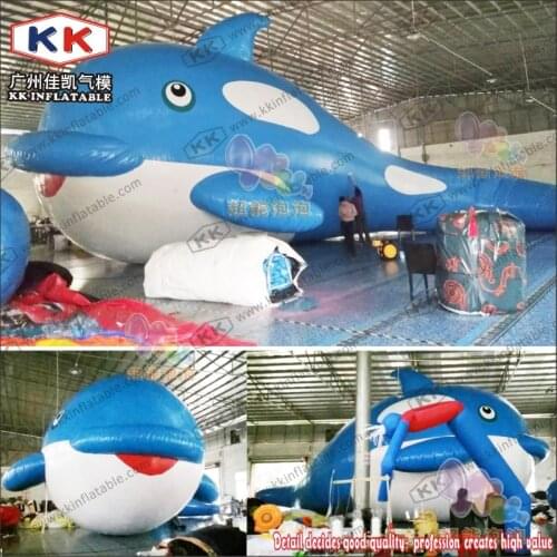 Giant 20m Inflatable Whale, Inflatable Blue Whale For Lake Adveritsing