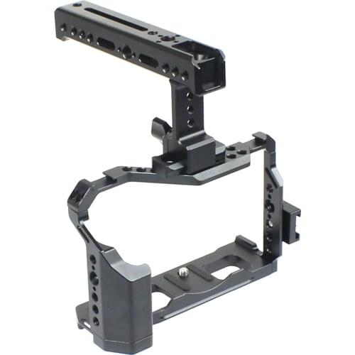 Camera Cage for Fuji X-E4 XT4 for Sony A7S3 A7M3 A7RS for Canon EOS R5 R6 Form-fitting Border Frame w Arri Mount Top Handgrip