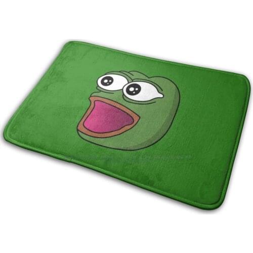 Surprised Frog Mat Rug Carpet Anti-Slip Bedroom Entrance Door Mat Poggers Twitch Pog Meme Twitch Emote Funny Emotes Twitch Tv