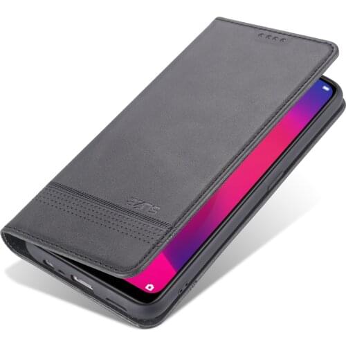 Magnetic Flip Case For OPPO A9 A11x Case OPPO A9 over Leather Wallet Card Slots Luxury Retro Folding Phone Case
