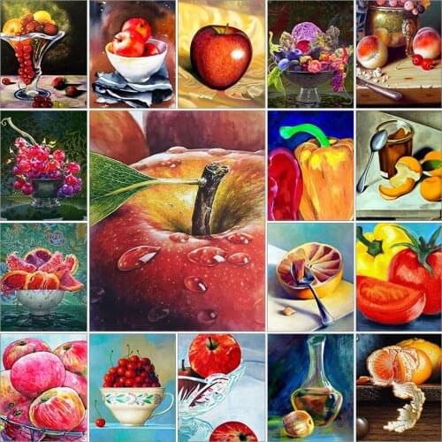 Full square 5d diamond painting kit set Fruit orange apple grape pumpkin complet embroidery dirll drawing mosaic Cross stitch 3D