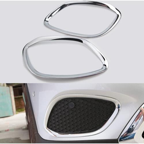 ABS Chrome Car Front Fog Light Lamp Cover Trim 2Pcs Fit For 2015 2016 Benz GLC Class X205 Car Styling
