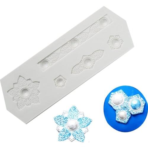 New Retro Relief Lace Jewelry Gem Pattern 3D Silicone Molds Fondant Cake Decorating Tools Cake Moulds Baking Tools H687