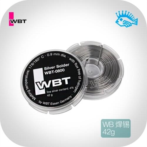 Original imported German WBT-0800 4% silver-containing DIY soldering tin wire diameter 0.9mm 42 g whole roll