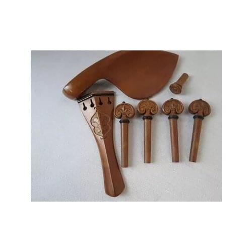 A full set of violin accessories, high grade jujube wood carving, piano shaft / axon stud / tail pin, chordal plate, chord plate