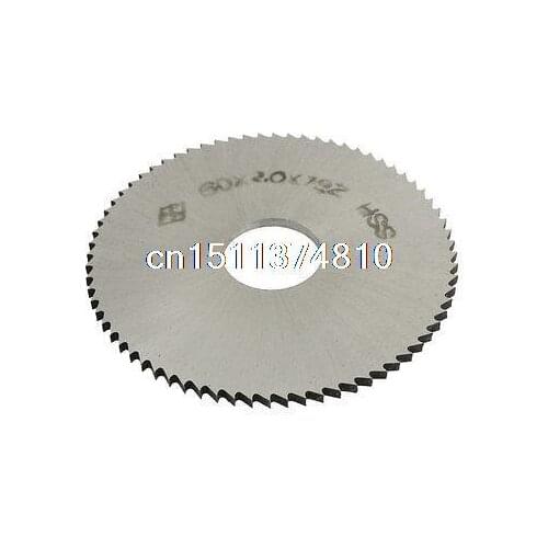 Silver Tone HSS 60mm x 2mm x 16mm 72 Toothed Slitting Saw Blade