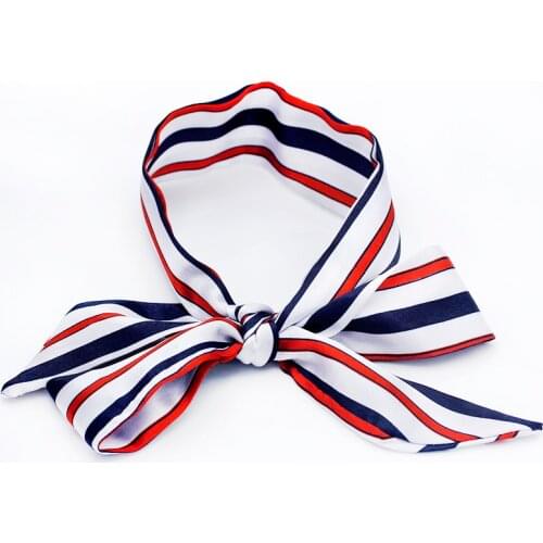 Shsby women silk scarf girls Headwear neckerchief Ribbon bracelet Lady flower cloth Watch Bands Bag decoration handbag handle