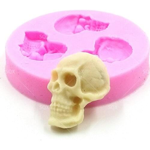 Skull Shaped Silicone Fondant Mould Cake Decorating Baking Tools Kitchen Accessories SQ15245
