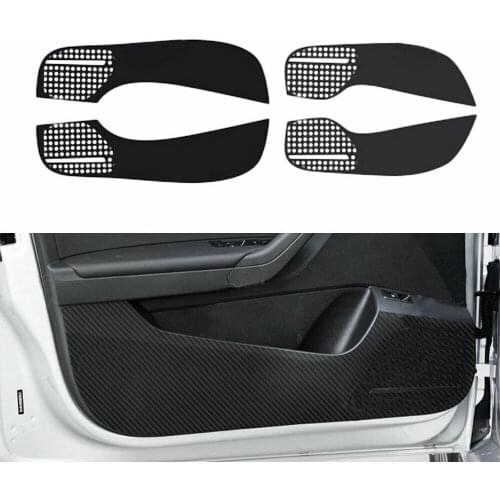 Carbon Fiber Style Car Door Anti-Kick Pad Cover Flim Mat For Volkswagen V-W Jet-ta 6 MK6 2013-2017