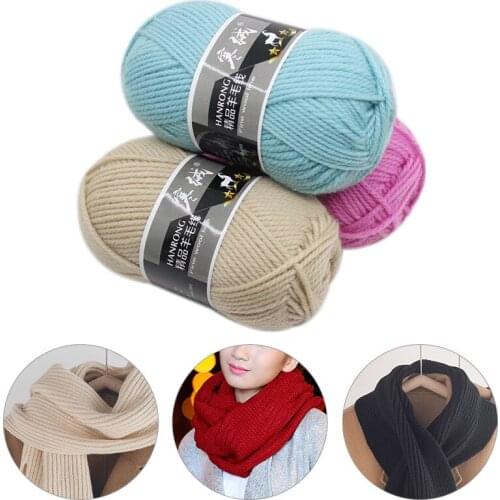 Thick Wool Thread Yarn Australian Wool Crochet Yarn Knitting Baby Wool Crochet Yarn DIY Hand-knitted Scarf Sweater Hat Coat 100g