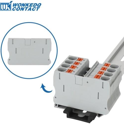 1Pc D-PT10 End Barrier Plate For PT 10 Plug D-PT 10 Wire Electrical Connector DIN Rail Terminal Block Accessories End Cover
