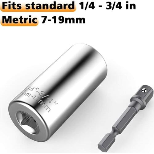 2PCS/set 7-19mm Universal Torque Wrench Head Set Socket Sleeve Power Drill Ratchet Bushing Spanner Key Magic Multi Hand Tools