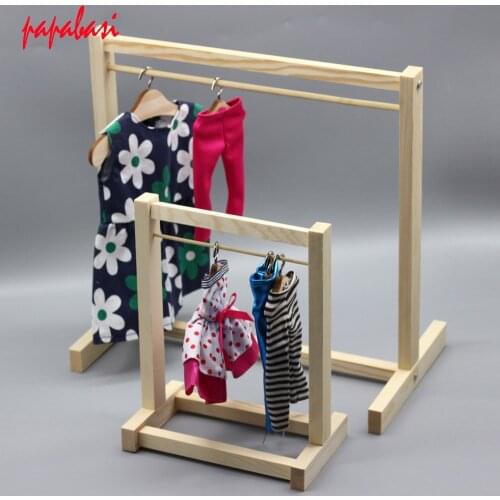 1/6 1/3 1/4 1/8 1/12 BJD doll Furniture Accessories Wooden Shelf clothes Hanger for Blyth dolls Toy
