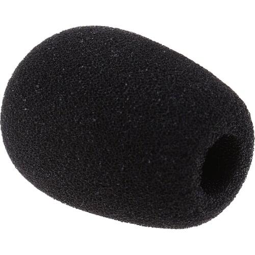 1Pc Black Microphone Headset Parts Windscreen Foam Mic Sponge Cover 45x33mm