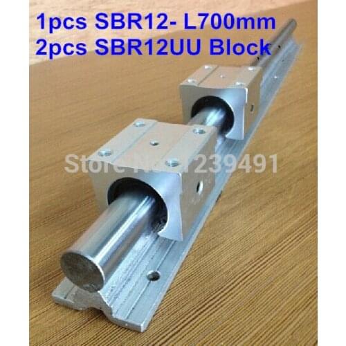 1pc SBR12 L700mm linear guide + 2pcs SBR12UU linear bearing block cnc router