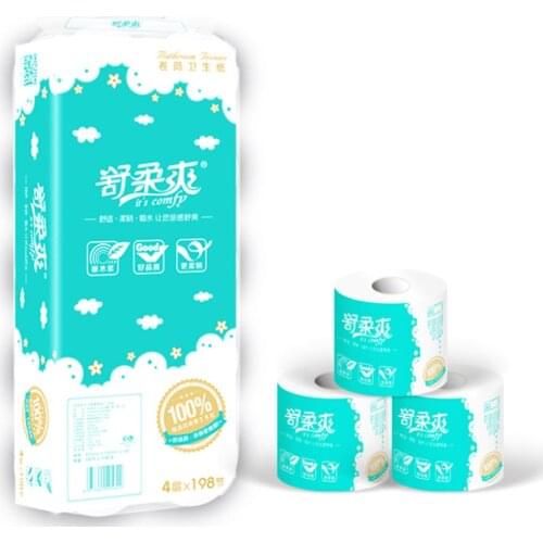 10Rolls Soft Toilet Roll Paper Tissue 4-layers Household Rollss Paper Without Adjunct Non-Smell Home Bathroom Kitchen Accessorie