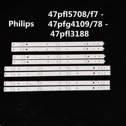 10SET LED Strips R+L for Phi lips CL-47-D407-R-V4 CL-47-D407-L-V4 FOR 47PFL5708/F7 47PFG4109/78 47PFL3188 PT470H1-DUJFFE