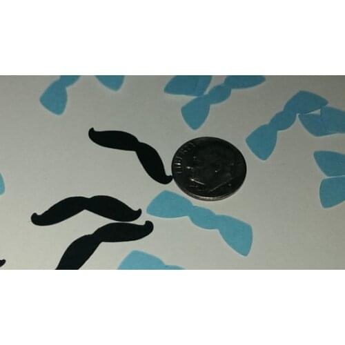 100 Bow Tie & Mustache, Paper Table Scatter Table decor scrapbook Confettis