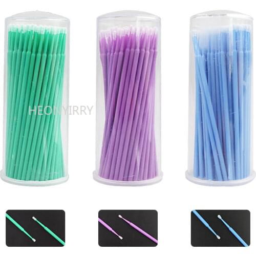 100pcs/lot Disposable Applicator Micro Brushes for Eyelash Extension Lash Cleaning Brushes Lip Brush Sticks Makeup Tools