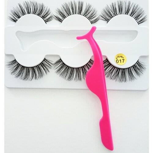 DOCOCER 3 pairs Lashes 3D False Eyelashes Crisscross Natural Fake Eye Lashes Professional Makeup Long False Eye Lashes with Twee