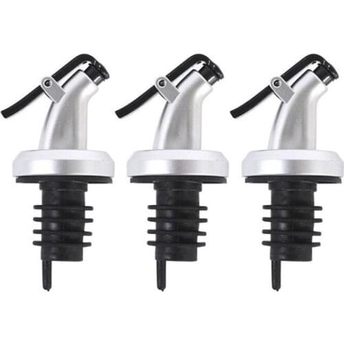 3Pcs Oil Bottle Stopper Lock Plug Seal Leak-proof Food Grade Rubber Nozzle Sprayer Liquor Dispenser Wine Pourer Kitchen Bar Tool