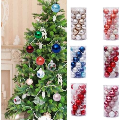 30pcs 6cm Christmas Ball Pendant Supply Christmas Tree Decoration New Year 2022 Xmas Party Gift Navidad 2021 Home Decor Ornament