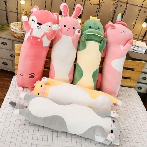 70/90/120CM Cartoon Animal Dinosaur Unicorn Cat Plush Toys Stuffed Soft Long Sleeping Pillow Dolls Children Birthday Gift