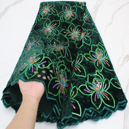 African Lace Fabric 2021 High Quality Nigerian Sequins Embroidery Tulle Lace Velvet French Net Wedding Lace Fabric 4303B