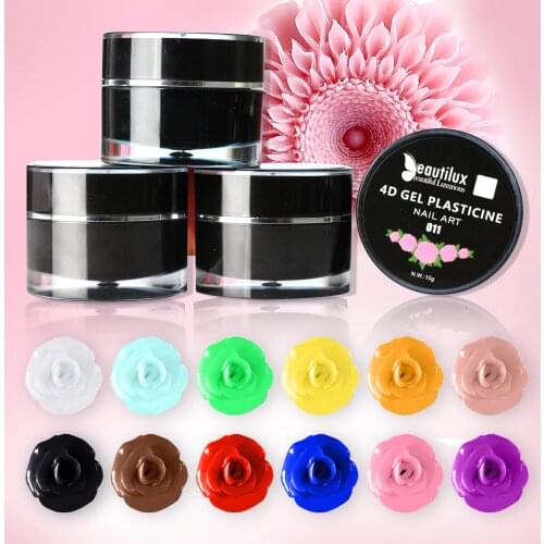 Beautilux 1pc 4D Sculpture Plasticine Gum Soak Off Gel Nail Polish Nails Art Supply 10g