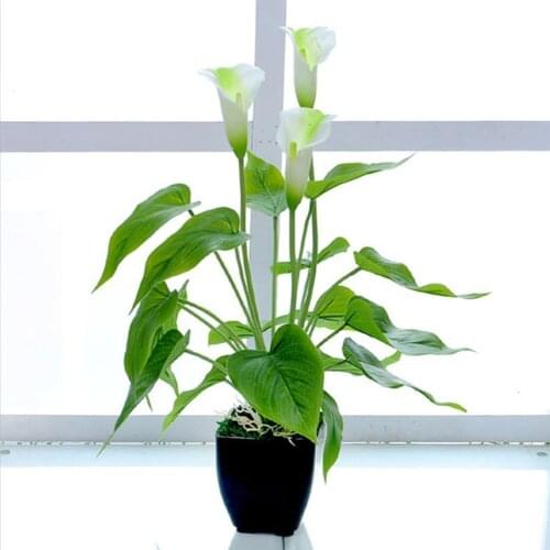 Bonsai Pot Ornaments Greenery Decoration Artificial Calla Lily Plant For Home Office Bedroom Desk Center Simulation Flower